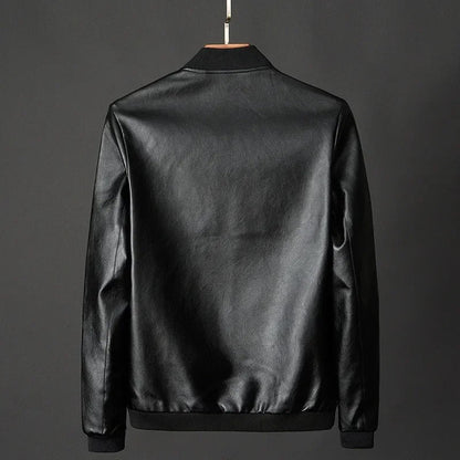 Léo | Blouson Bomber en Similicuir Noir pour Homme
