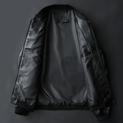 Léo | Blouson Bomber en Similicuir Noir pour Homme