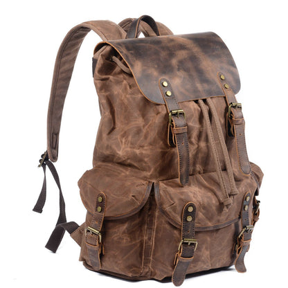 James - Sac à dos en toile et cuir vintage