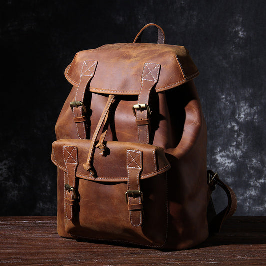 Jeffrey - Sac à dos en cuir classique et durable