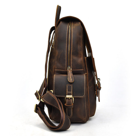 Nathan - Sac à dos en cuir résistant à l'eau