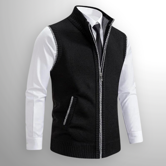 Harrison gilet | Gilet en Laine à Zip Complet