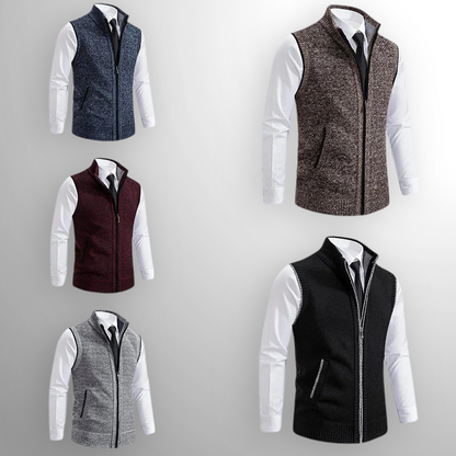 Harrison gilet | Gilet en Laine à Zip Complet